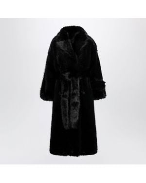 BB COUTURE Jackie Doublebreasted Coat With Belt - Black