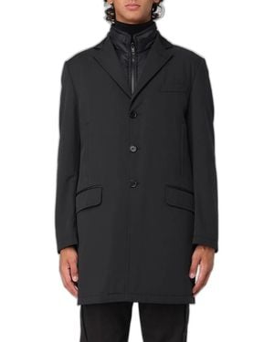 Fay Double Polyester Coat - Black