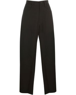 Y's Yohji Yamamoto U Side Stripep Gabardine Cropped - Black