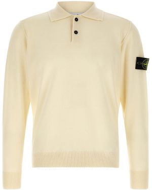 Stone Island Rws Knit Polo Shirt - Natural