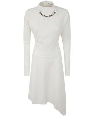 JW Anderson Neck Chain Long Sleeve Dress - White