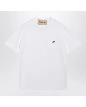 Valentino Cotton T-Shirt With Vlogo Embroidery - White