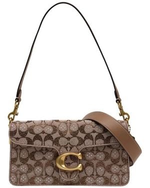 COACH Crystal Signature Tabby 26 Shoulder Bag - Brown