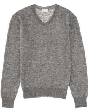 Saint Laurent V-Neck Jumper - Grey