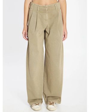 Golden Goose Cotton Trousers - Natural