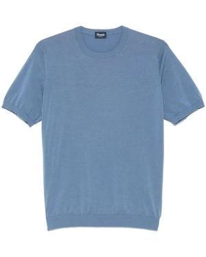 Drumohr Short Sleeves Round Neck T-Shirt - Blue