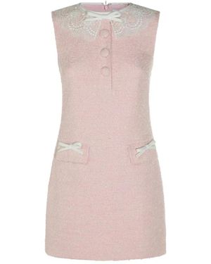 Self-Portrait Bouclé Mini Dress - Pink