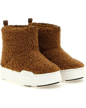 Moon Boot 'Jr Spark Tube Mid Fleece' Ankle Boots - Brown
