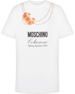 Moschino Moschino Breakfast Organic Jersey T-Shirt - White