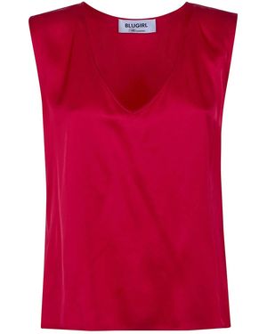 Blugirl Blumarine Satin Top - Red