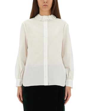 Saint Laurent Pierrot Collar Shirt - White