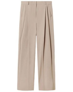 Stella McCartney Pleated Wool Trousers - Natural