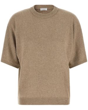 Brunello Cucinelli 'Diamante' Jumper - Natural