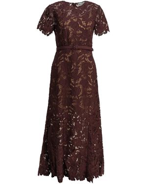 Self-Portrait Lace Midi Dress - Brown