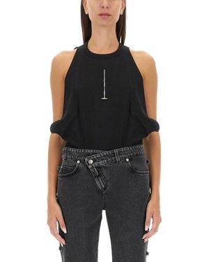 McQueen Ribbed Tank Top - Black