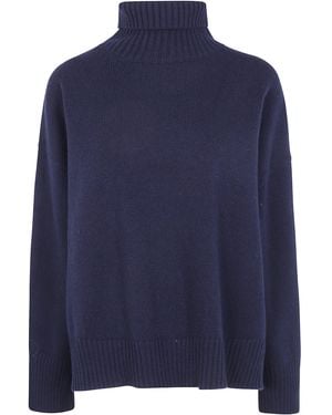 Soeur William" Oversize Turtleneck Jumper - Blue