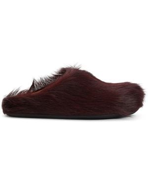 Marni Calf-Hair Fussbett Mules - Brown
