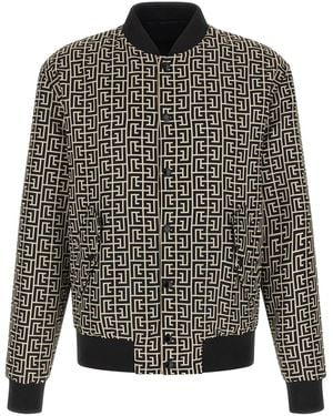 Balmain 'Monogram' Reversible Bomber Jacket - Grey