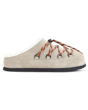 Prada Deserto Shearling-Lined Mules - Pink