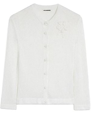 Jil Sander Chaqueta Punto Flor - White
