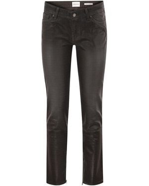 7 For All Mankind Slim Houndstooth Trousers - Black