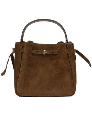 Tory Burch Bovine Suede Polyamide Polyurethane Lamb Leather Handbag - Brown