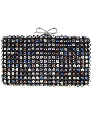 Self-Portrait Self Portrait 'Multi Crystal Chainmail' Clutch - Black