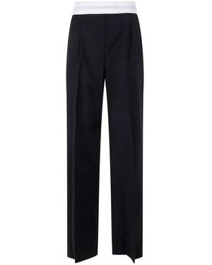 Alexander Wang High Waisted Pleated Pant With Logo Elastic - Blue