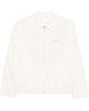 KENZO Signature Embroidered Zip-Up Jacket - White