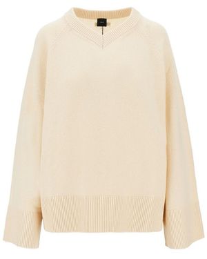 Pinko Wool And Cashmere V-Neck Jumper - Natural
