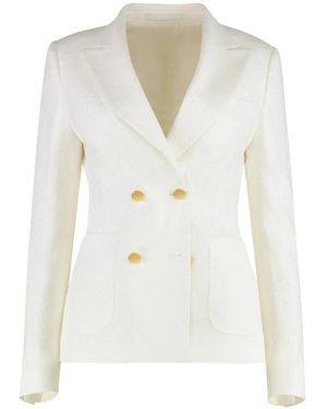0205 Tagliatore J-Coral Boucle Jersey Single-Breasted Jacket - White