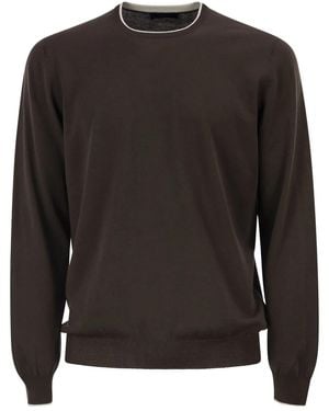 Fay Cotton Crew Neck Sweater - Black