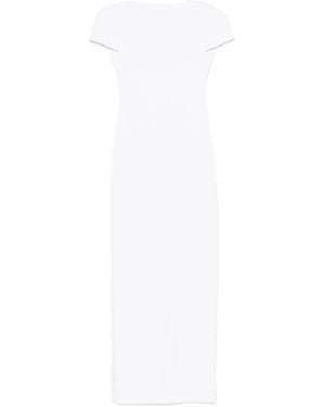 KHAITE Long Basile Dress With Neckline - White