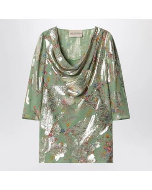 Valentino Printed Lurex Shirt - Green