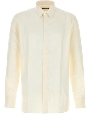 Tom Ford Enzimed Fluid Twill Classic Fit Shirt - White