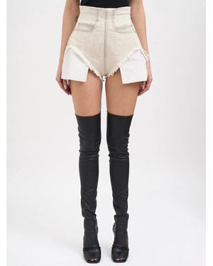 Rick Owens Denim Dirt Cutoff Shorts - White