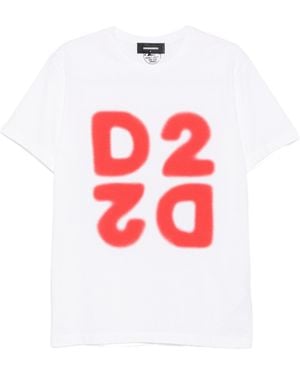 DSquared² Cotton Printed T-Shirt - Red