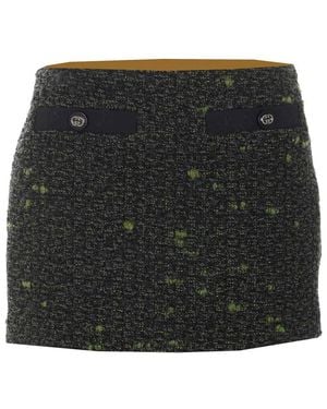 Gucci Boucle Wool Mini Skirt - Black