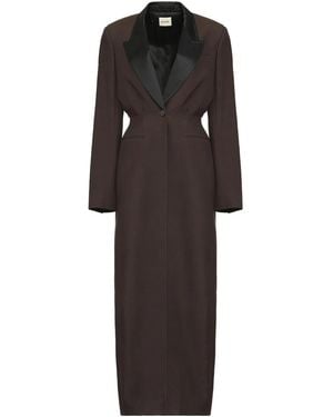 KHAITE Bellow Single-Breasted Long Coat - Black