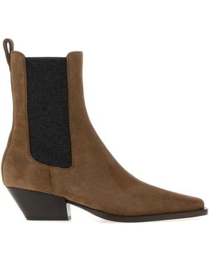 Brunello Cucinelli Pair Of Ankle Boots With Heels - Brown