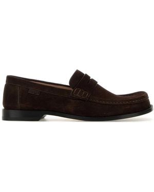 Loewe Dark Suede Campo Loafers - White