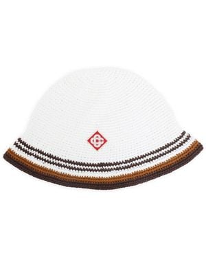 CASABLANCA Crocheted Cotton Bucket Hat - White