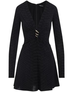 Roberto Cavalli Serpentine Mini Dress - Black