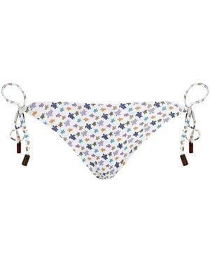Vilebrequin Adjustable Bikini Bottoms With Turtle Print - White
