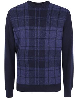 Barbour "Mineral Tartan" Crewneck - Blue