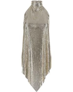 Stella McCartney Chainmail Mock Neck Top - White