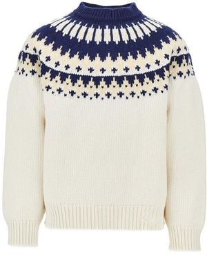 DSquared² Jacquard Motif Wool Sweater - White