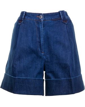 Fay Bermuda Shorts High Waist - Blue