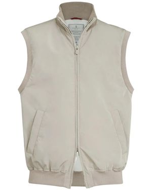 Brunello Cucinelli Membrane Nylon Waistcoat With Thermore Padding - Gray