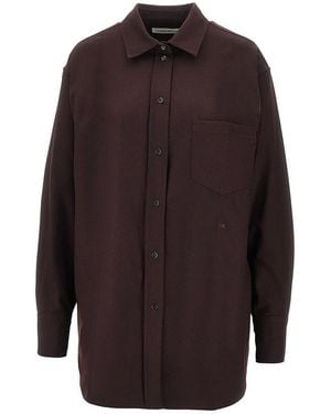 Victoria Beckham Wool Flannel Shirt - Purple